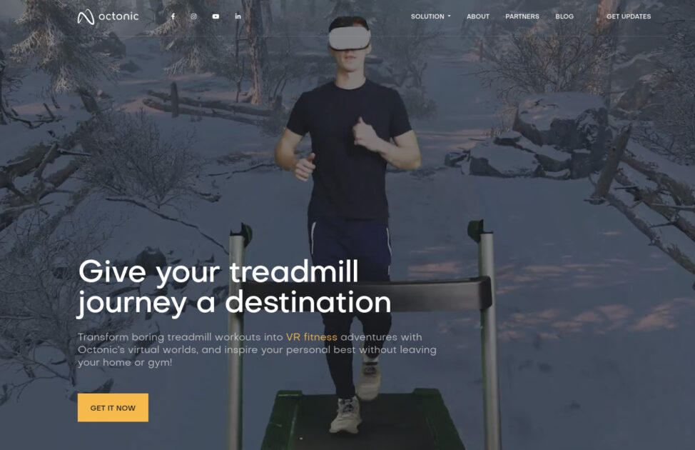 VR Treadmill software for a game-like experience while working out