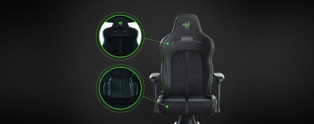 Razer enki pro hypersense gaming chair haptic feel zones